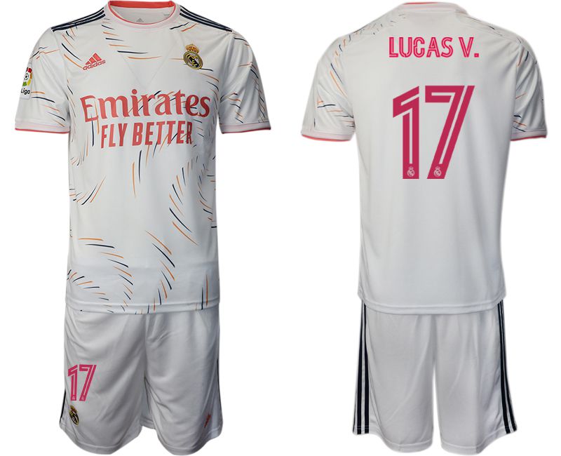 Men 2021-2022 Club Real Madrid home white #17 Adidas Soccer Jersey
